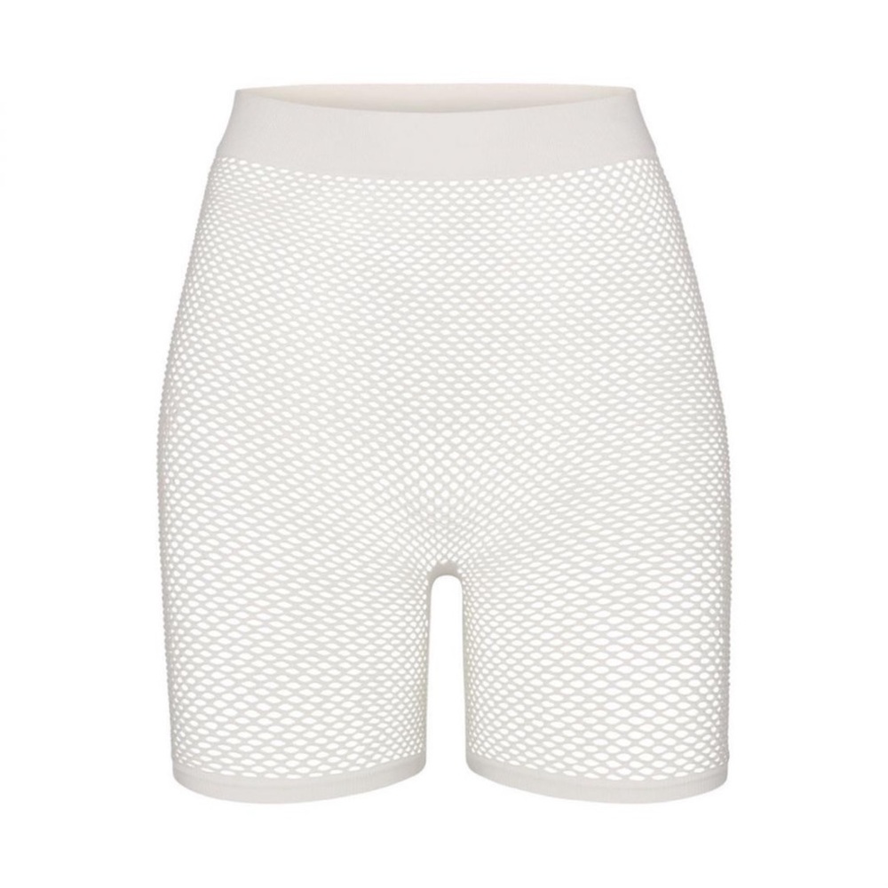 SKIMS White Marble Perforated Seamless Shorts Coverup Size 3X‎